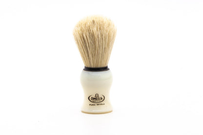 Omega | Model 10066 White Handle Boar Shaving Brush