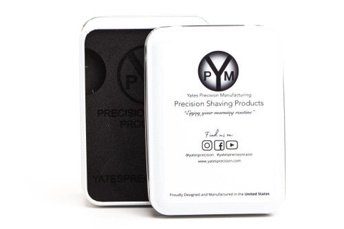 Yates Precision Shaving Model 921-H Scallop Bar Double Edge Safety Razor | Rhodium