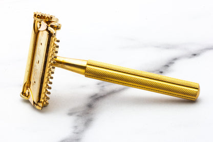 1940's Gold Valet Auto Strop Single Edge Razor Set w/ Green Case | Original Condition