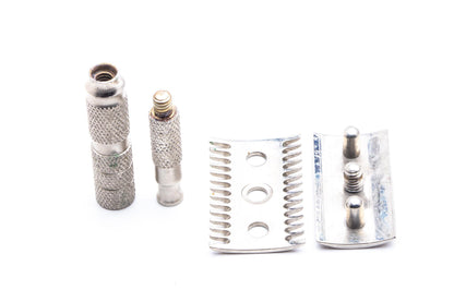 Three Piece Open Comb Travel Safety Razor With Metal Rothstien Case | Original Condition