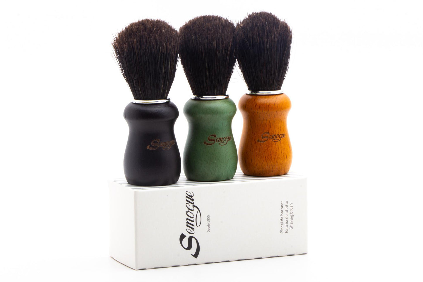 Semogue | Pharos-C3 Ocean Green Pure Black Horse Shaving Brush