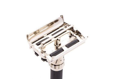 1980 A1 Gillette Super Adjustable "Black Beauty" DE Safety Razor | Factory Nickel Revamp