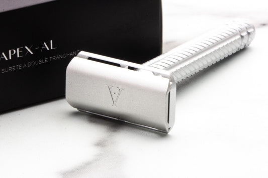 Ayslworth Razor | APEX-AL Double Edge Safety Razor - Aircraft Silver Classic V2