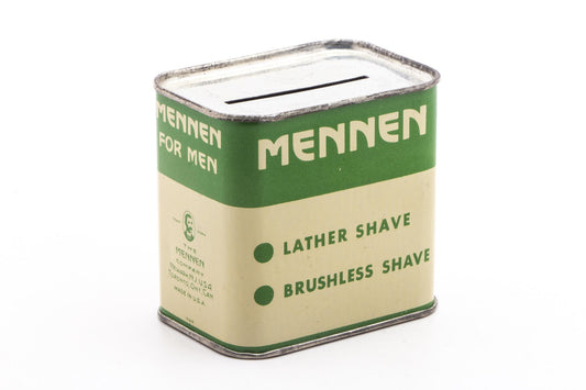 Mennen For Men | Antique Tin Blade Bank