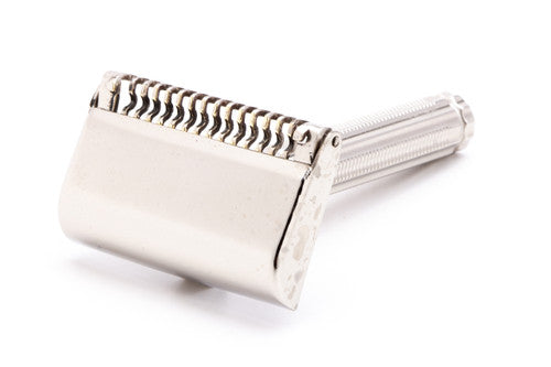 1930's Ever-Ready Safety Razor with Ridged Handle |  Factory Nickel Revamp