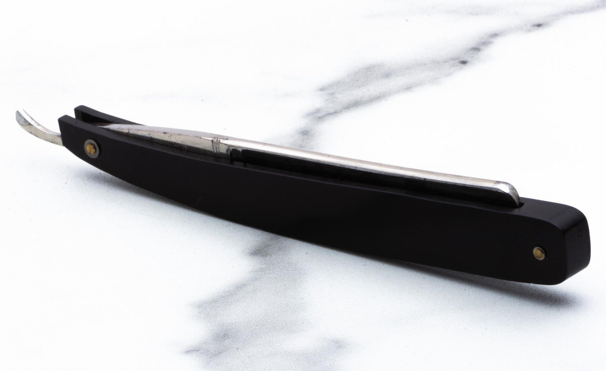4/8'' Vintage Restored Genco Straight Razor With Black Acrylic Scales