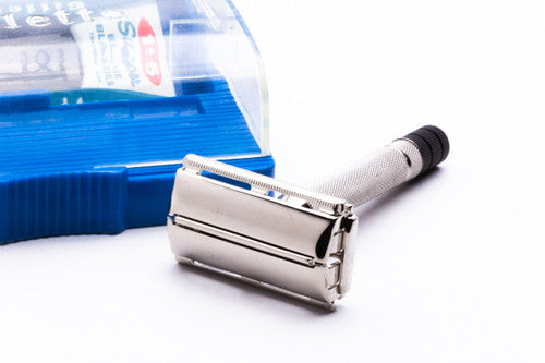 1951 Gillette Black Tip DE Super Speed Safety Razor Set W3