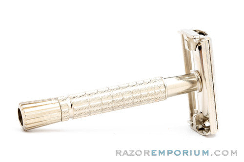 1964 J3 Gillette Flair Tip Super Speed DE Safety Razor | Factory Nickel Revamp