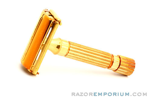 1940's Aristocrat DE Safety Razor w/ Leather Case Blade Bank & Blades