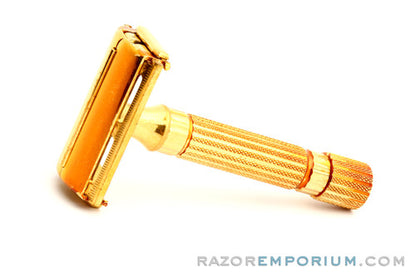 1940's Aristocrat DE Safety Razor w/ Leather Case Blade Bank & Blades