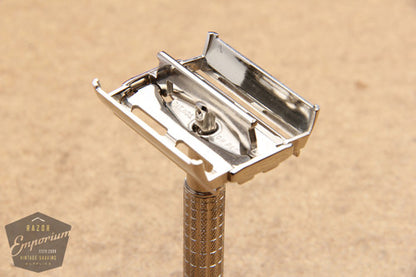 Gillette 1958 Flair Tip Super Speed Safety Razor D4 * Nickel REVAMPED