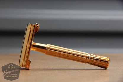 Gillette 1958 TV Special Super Speed Safety Razor D2 * 24K Gold REVAMPED