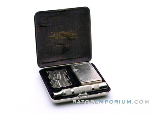 1930's Gillette NEW Long Comb Somerset Travel DE Razor Set