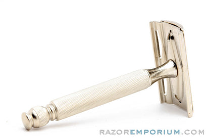 1939-46 Gillette Ball End Tech DE Safety Razor | Factory Nickel Revamp