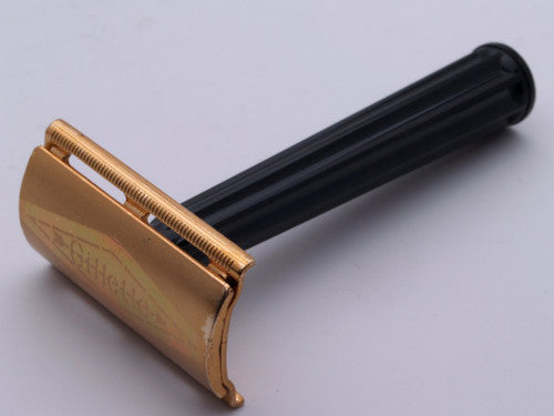 1977 X2 Gillette Ball End Tech Safety Razor w/ Black Handle