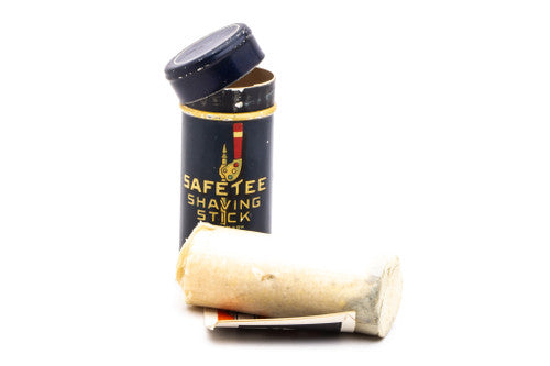 Vintage SafeTee Shaving Stick With Tin Canister and Original Soap Stick