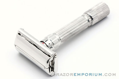 1958 Gillette RED DOT Fatboy $1.95 Adjustable DE Safety Razor Rhodium Revamp