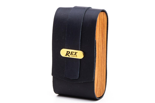 Rex Supply Co. Double Edge Safety Razor Case | Navy & Gold