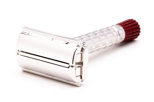 1956 B3 Gillette Red Tip Heavy  Super Speed Safety Razor  | Rhodium Revamp