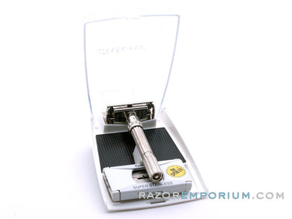 1962 h3 Gillette Slim Adjustable DE Safety Razor w/ Black Case