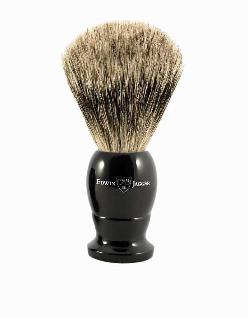 Edwin Jagger | 1EJ876 English Shaving Brush, Imitation Ebony with Best Badger, Medium