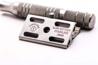 Timeless Razor | Stainless Steel SLIM Set .5mm Smooth Cap & Stand