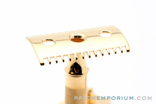 1919 Gillette Single Ring Old Type DE Safety Razor 24K Gold Revamp