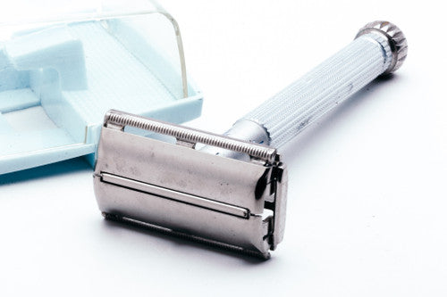 1964 Gillette Blue Star Lady Gillette DE Safety Razor with Case I1