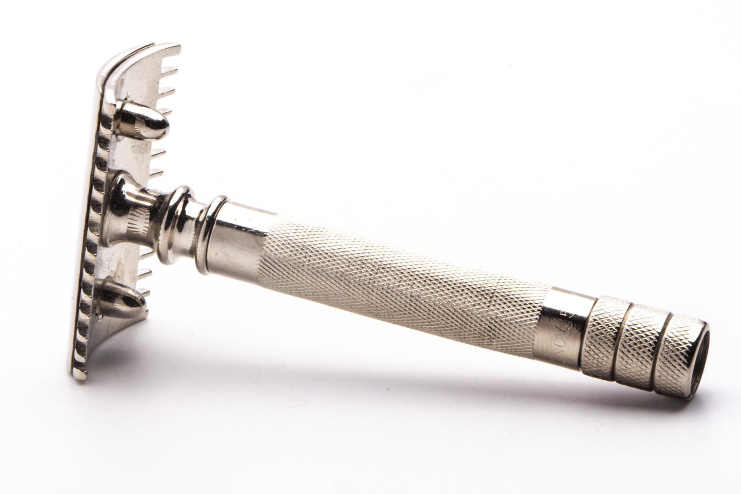 1907 Gillette Double Ring Old Type Safety Razor Set | Factory Nickel Revamp