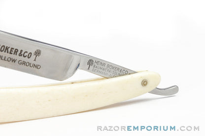 5/8" H. Boker Natural Bone Handles Straight Razor | Shave Ready