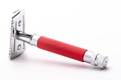 YAQI | Red Handle Double Open Comb Double Edge Safety Razor
