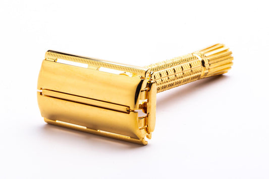 1966 L1 Gillette Flare Tip Super Speed DE Safety Razor | 24k Gold Revamp