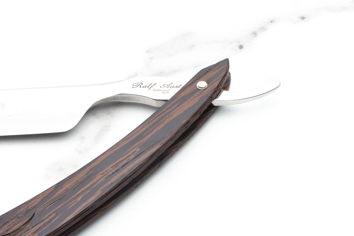 6/8" Ralf Aust American Point Straight Razor With Wenge Wood Scales