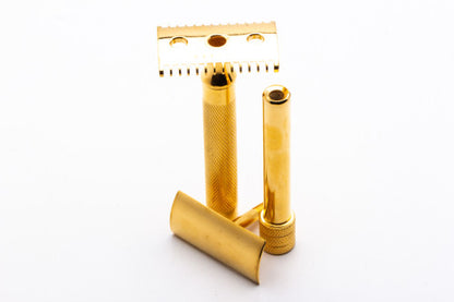 1920 Gillette Big Fellow Double Edge Safety Razor Set in Original Wooden Case w/ Gold Blade Bank