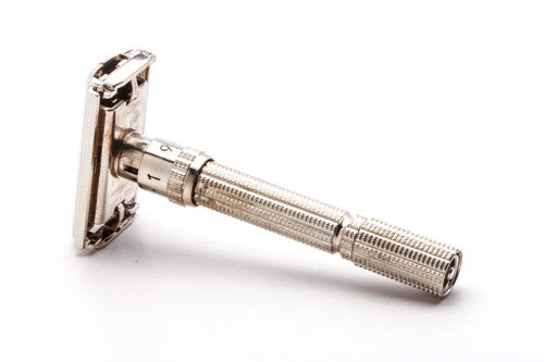 1962 H2 Gillette Slim Adjustable Double Edge Safety Razor Set with Case & Blade Bank