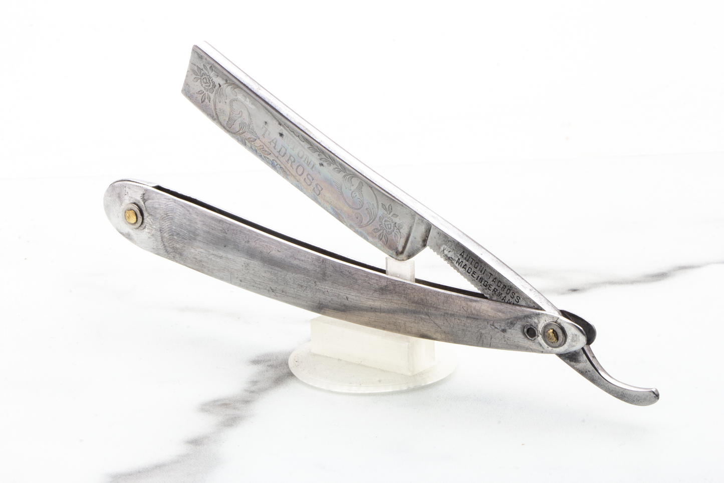 5/8" Vintage Restored Antoni Tadross 2874 Straight Razor With Metal Scales