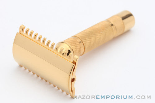1930's Gillette NEW Short Comb Somerset Travel DE Safety Razor | 24k Gold Revamp