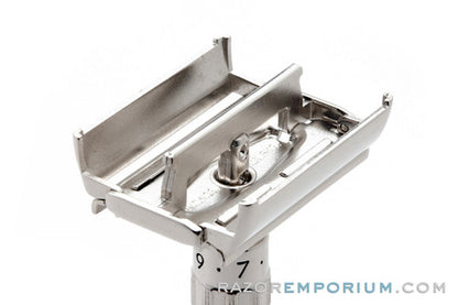 1959 Gillette $1.95 Fatboy Adjustable DE Razor Rhodium Revamp E1