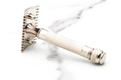 1920's Gillette Ball End Old Type Safety Razor Set With Case & Blades | Factory Nickel Revamp