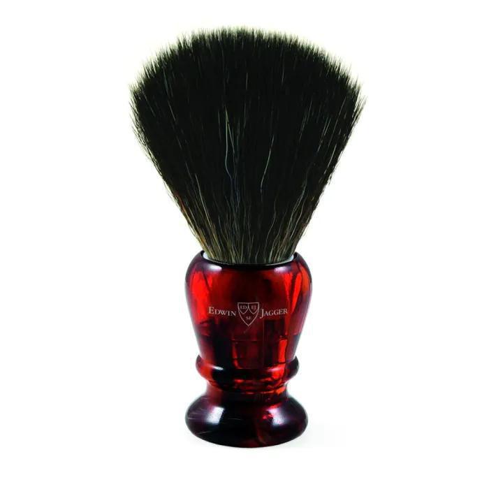 Edwin Jagger | Black Synthetic Shaving Brush - Imitation Tortoiseshell