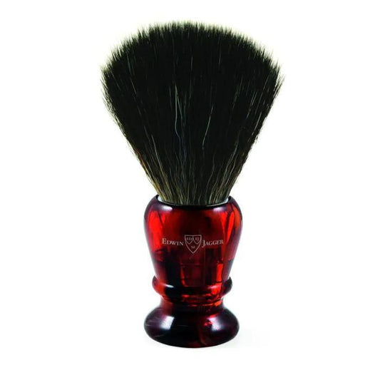 Edwin Jagger | Black Synthetic Shaving Brush - Imitation Tortoiseshell