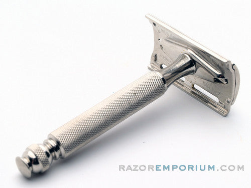 1957 C1 Gillette Ball End Tech DE Safety Razor Etched