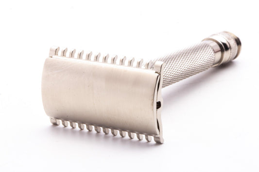 1930's Gillette NEW Short Comb Safety Razor with Ball End Replica Handle | Factory Nickel Revamp
