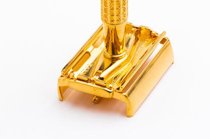 1956 B4 Gillette Flare Tip Regular Super Speed Safety Razor | 24k Gold Revamp