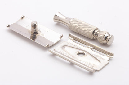 1965 K2 Gillette Tech Travel Double Edge Safety Razor Set | Original Condition