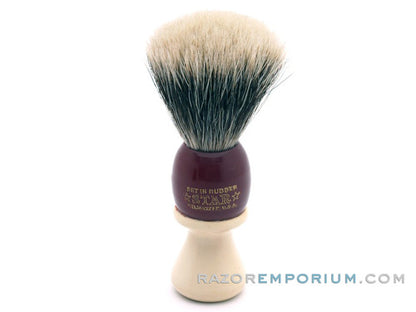 Vintage Star Red & Cream Shaving Brush - 20mm Pure Badger