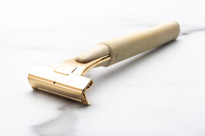 1960s Schick Injector Razor Gold Head Cream Handle | Original Condition