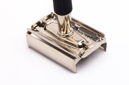 1976 W1 Gillette Black Handle TTO Super Speed Safety Razor | Factory Nickel Revamp