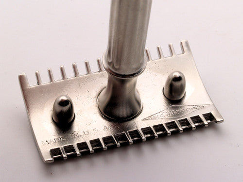 1917 Gillette Ball End Old Type DE Safety Razor | Factory Nickel Revamp