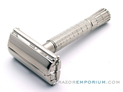 1959 E2 Gillette Flair Tip Super Speed Safety DE Razor | Factory Nickel Revamp